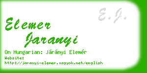 elemer jaranyi business card