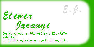 elemer jaranyi business card